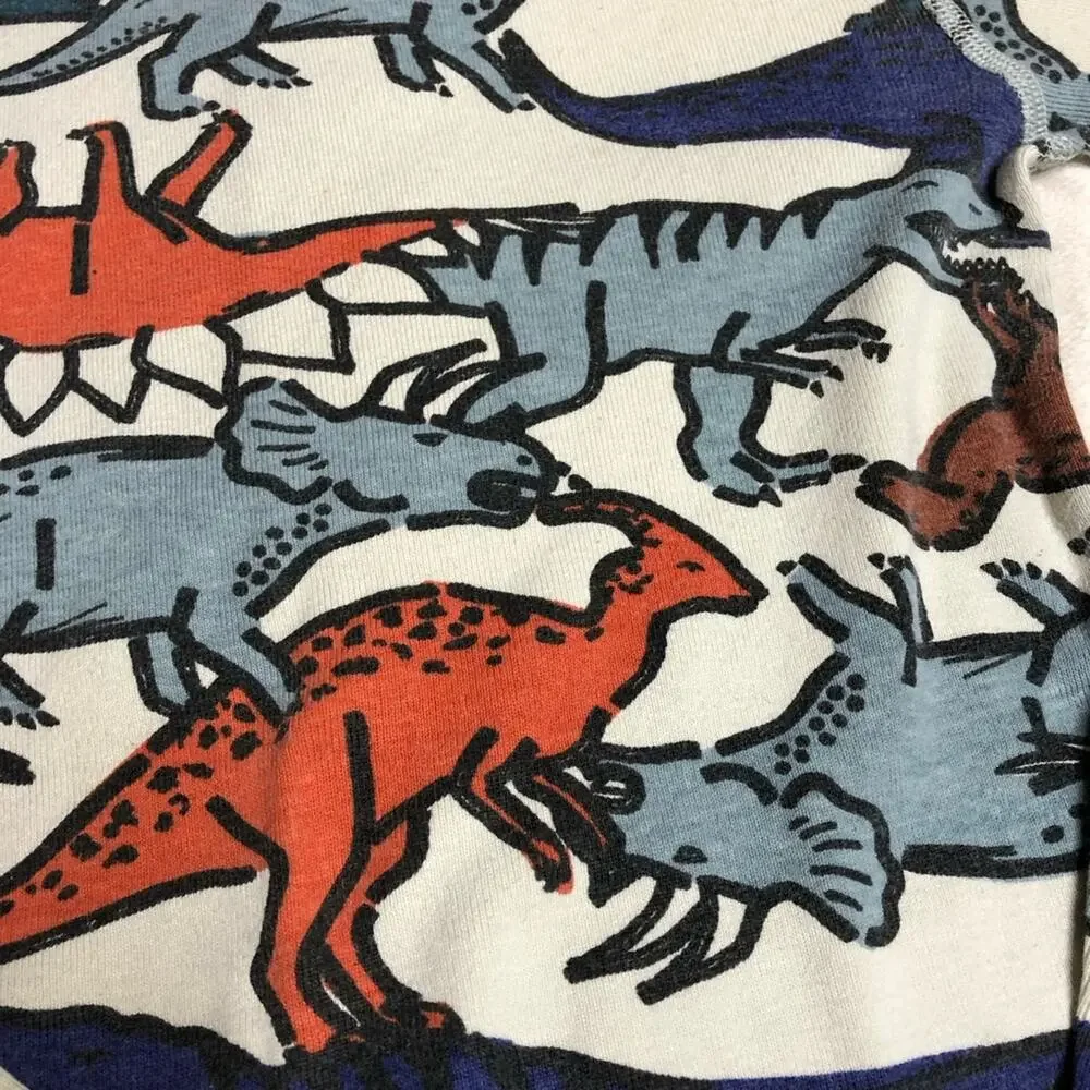 Hanna Andersson off white multicolor dinosaur pajamas size 140 or US 10